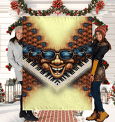 Soft Sherpa Blanket with Whispering Wind III Design.